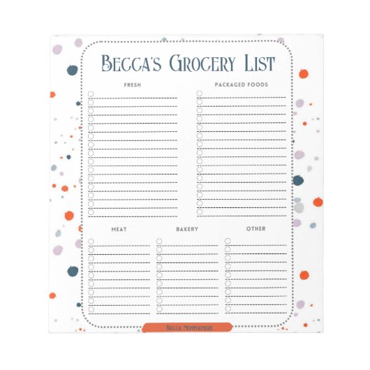 パーソナライズされた絵を描Dots Grooice List Notepad ノートパッド (正面)