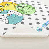 パーソナライズされた網型フクロウ模様 シェルパブランケット (3/4)