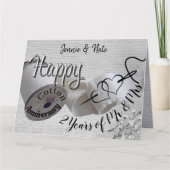 パーソナライズされた綿花結婚2周年 カード (正面)