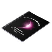 パーソナライズされた総太陽の日食2024旅行日記 ノートブック (左側)