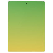 パーソナライズされた緑と黄グラデーション色 クリップボード (裏面)