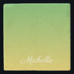 パーソナライズされた緑と黄グラデーション色 ストーンコースター<br><div class="desc">パーソナライズされた緑と黄グラデーション色</div>