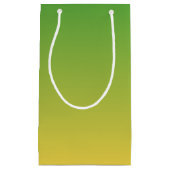 パーソナライズされた緑と黄グラデーション色 スモールペーパーバッグ (正面)