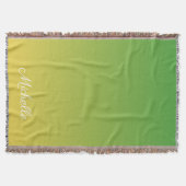 パーソナライズされた緑と黄グラデーション色 スローブランケット (正面)