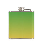 パーソナライズされた緑と黄グラデーション色 フラスク (裏面)