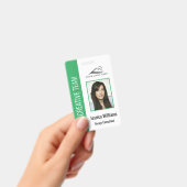 パーソナライズされた緑の企業社員セキュリティID バッジ (手持ち)