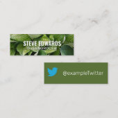 「パーソナライズされた緑の葉人」 Twitter スキニー名刺 (正面/裏面)