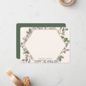 パーソナライズされた緑の葉文具エレガント品 ノートカード (正面/裏面インサイチュ)