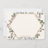 パーソナライズされた緑の葉文具エレガント品 ノートカード (正面)