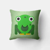 パーソナライズされた緑の蛙 クッション (裏面)