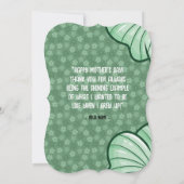 パーソナライズされた緑の髪の女の子の母の日カード 招待状 (裏面)