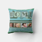 パーソナライズされた緑色写真枕 クッション (裏面)