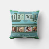 パーソナライズされた緑色写真枕 クッション (正面)