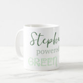 「パーソナライズされた緑茶の力」マグカップ コーヒーマグカップ (正面左)