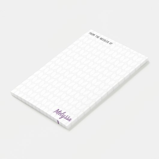 パーソナライズされた編み物ステッチ後のメモ ポストイット (アングル)