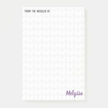 パーソナライズされた編み物ステッチ後のメモ