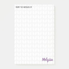 パーソナライズされた編み物ステッチ後のメモ ポストイット