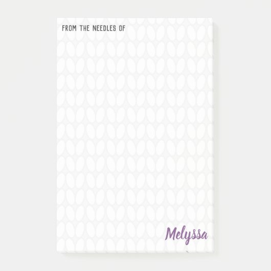 パーソナライズされた編み物ステッチ後のメモ ポストイット (正面)