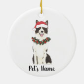 パーソナライズされた縁どCollieセラミックオーナメント セラミックオーナメント (裏面)