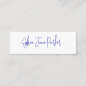 パーソナライズされた署名名スクリプシンプルト スキニー名刺 (正面)