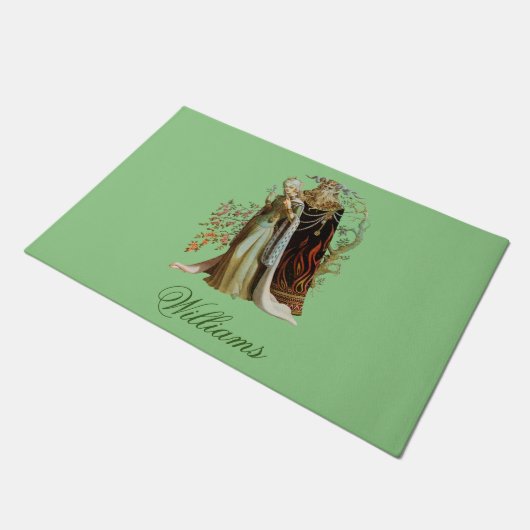 パーソナライズされた美しいと獣 ドアマット (アングル)