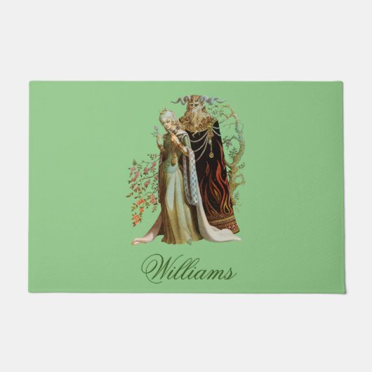 パーソナライズされた美しいと獣 ドアマット (正面)