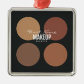 パーソナライズされた美しい化粧パレット メタルオーナメント (正面)