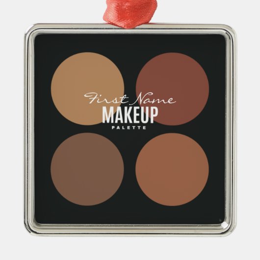 パーソナライズされた美しい化粧パレット メタルオーナメント (正面)
