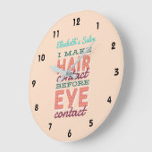 パーソナライズされた美容師レトロサロンクール ラージ壁時計 (傾斜)