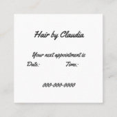 パーソナライズされた美容師名刺 スクエア名刺 (裏面)