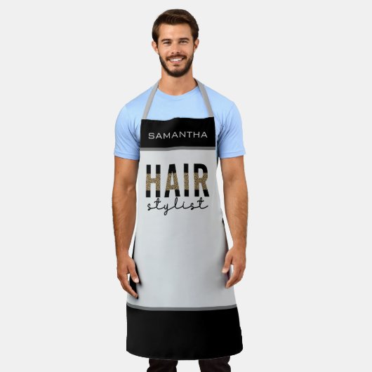 パーソナライズされた美容師  エプロン (着用した状態)