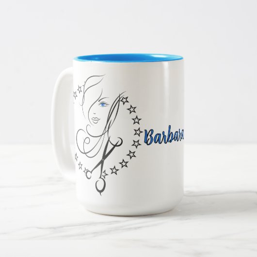 パーソナライズされた美容師 ツートーンマグカップ (正面左)