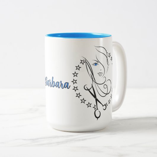 パーソナライズされた美容師 ツートーンマグカップ (正面右)