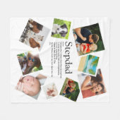 パーソナライズされた義理の父の名前定義9枚の写真 フリースブランケット (正面(横))