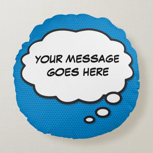 パーソナライズされた考えバおもしろいクール漫画簿 ラウンドクッション (正面)