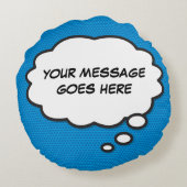 パーソナライズされた考えバおもしろいクール漫画簿 ラウンドクッション (裏面)