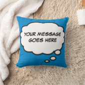 パーソナライズされた考えバブルレトロ漫画書 クッション (ブランケット)