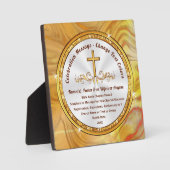 パーソナライズされた聖なる書物、 経典板、お祝い、名前 フォトプラーク (正面)