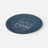 パーソナライズされた聖書聖句タイポグラフィブルー ペーパープレート (アングル)