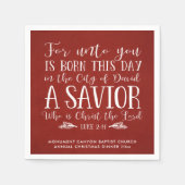 パーソナライズされた聖書聖句タイポグラフィ スタンダードカクテルナプキン (正面)