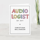 パーソナライズされた聴覚士の卒業ギフト カード (正面)