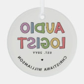 パーソナライズされた聴覚士の卒業ギフト ガラスオーナメント (裏面)