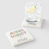 パーソナライズされた聴覚士の卒業ギフト ストーンコースター (横)