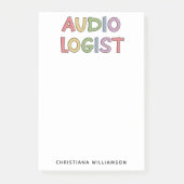 パーソナライズされた聴覚士の卒業ギフト ポストイット (正面)