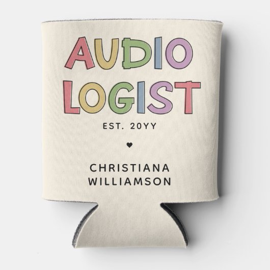 パーソナライズされた聴覚士の卒業ギフト 缶クーラー (正面)