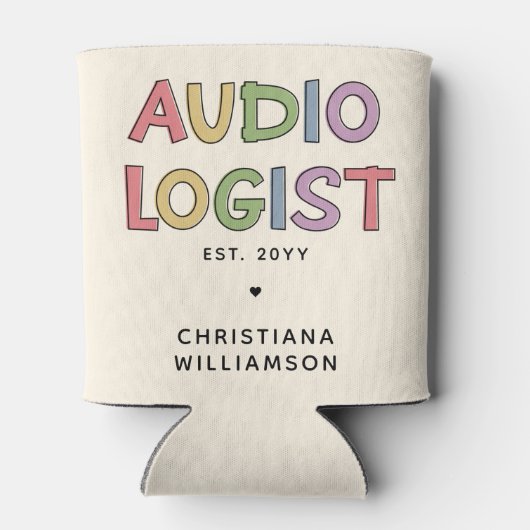 パーソナライズされた聴覚士の卒業ギフト 缶クーラー (裏面)