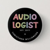 パーソナライズされた聴覚士の卒業ギフト 缶バッジ (正面)