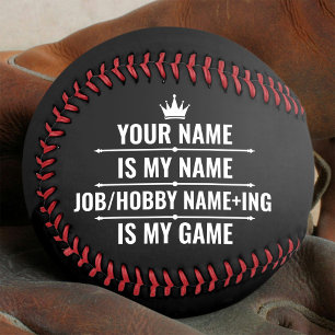 パーソナライズされた職名と趣味名 野球ボール