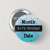 パーソナライズされた自分の誕生日 缶バッジ (正面&裏面)