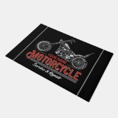 パーソナライズされた自動二輪車サービスバイクもしくは自転車に乗る人修理店 ドアマット (アングル)